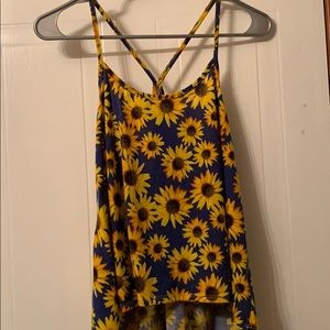 LA Hearts sunflower tank top